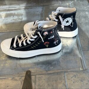 Enchanted Garden Platform Converse Sneakers women's 9 men's 7